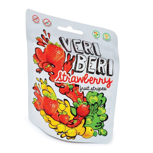 Strawberry fruit strips VERI BERI, 50 g