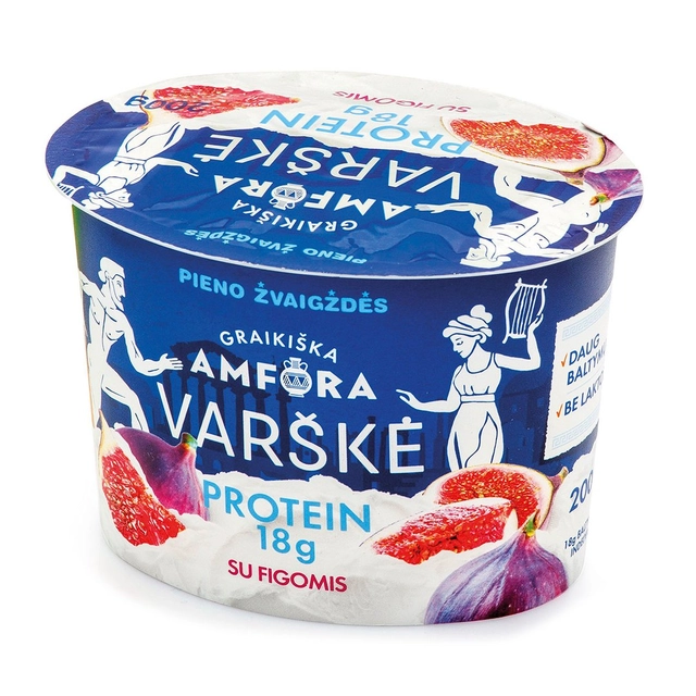Творог с инжиром без лактозы GRAIKIŠKA AMFORA PROTEIN, 0,8% жира, 200 г