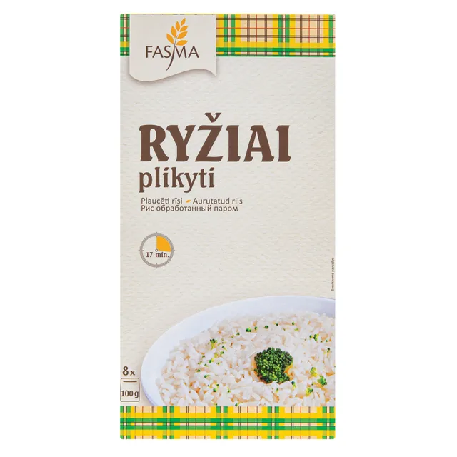 Plikyti ryžiai FASMA, 8 x 100 g
