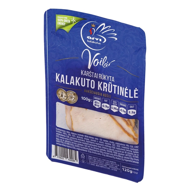 Karštai rūkyta kalakutų krūtinėlė griežinėliais VOILA, 120 g
