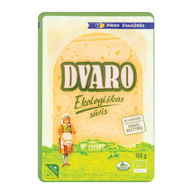 Ekologiškas raikytas sūris DVARO, 50% r.s.m, 150 g