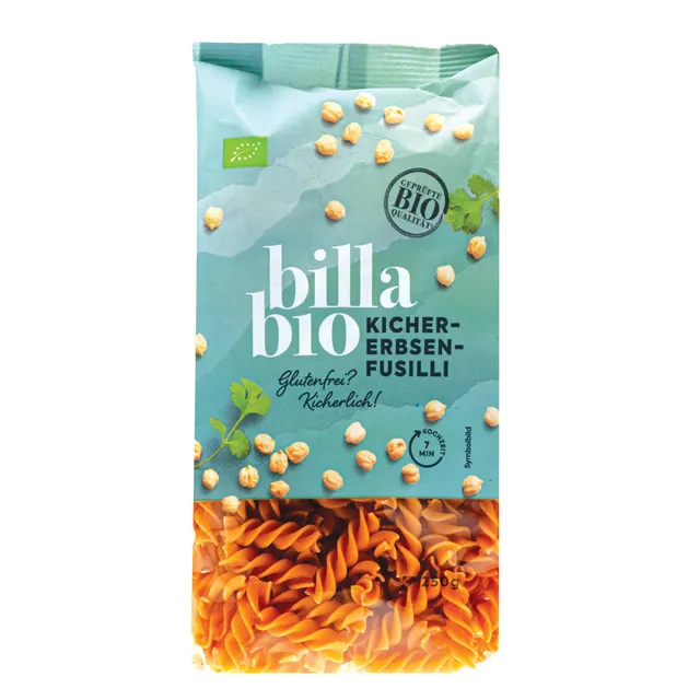 Makaronai iš avinžirnių miltų FUSILLI BILLA BIO, 250 g