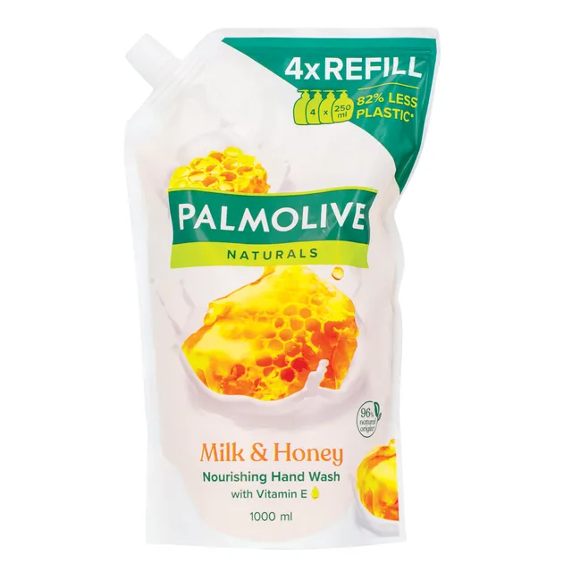 Жидкое мыло PALMOLIVE NATURALS MILK & HONEY (дополнение), 1 л