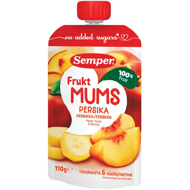 Vaisinė tyrė su persikais nuo 6 mėn. SEMPER, 110 g