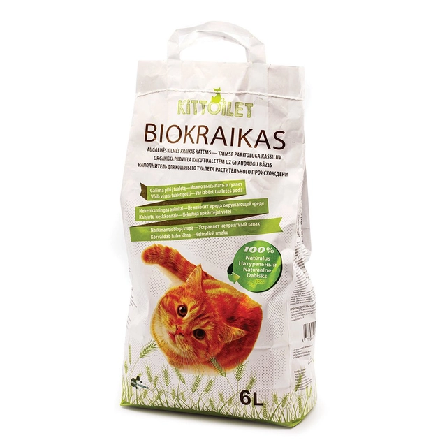 Biokraikas augalinės kilmės kraikas katėms, 6 l