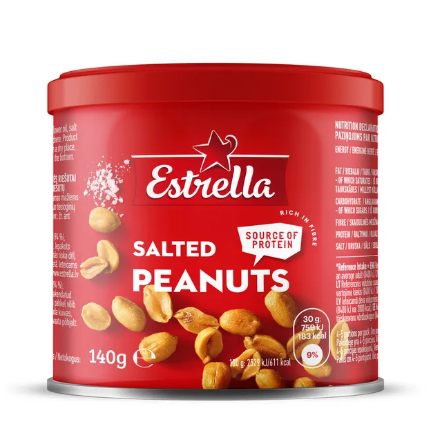 Kepinti žemės riešutai su druska ESTRELLA, 140 g