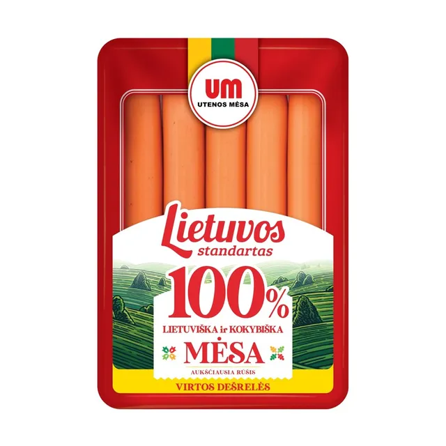 Варёные сосиски LIETUVOS STANDARTAS, 260 г, Высший сорт