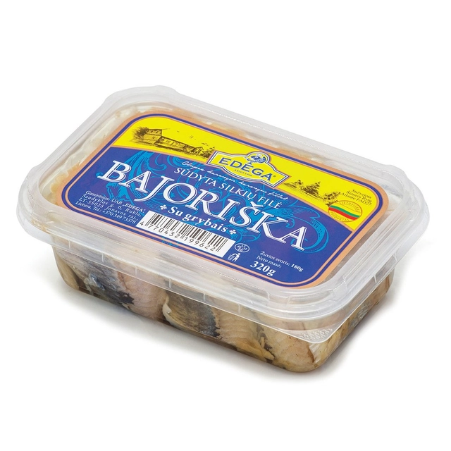 Salted herring fillet with mushrooms BAJORIŠKA, 320 g