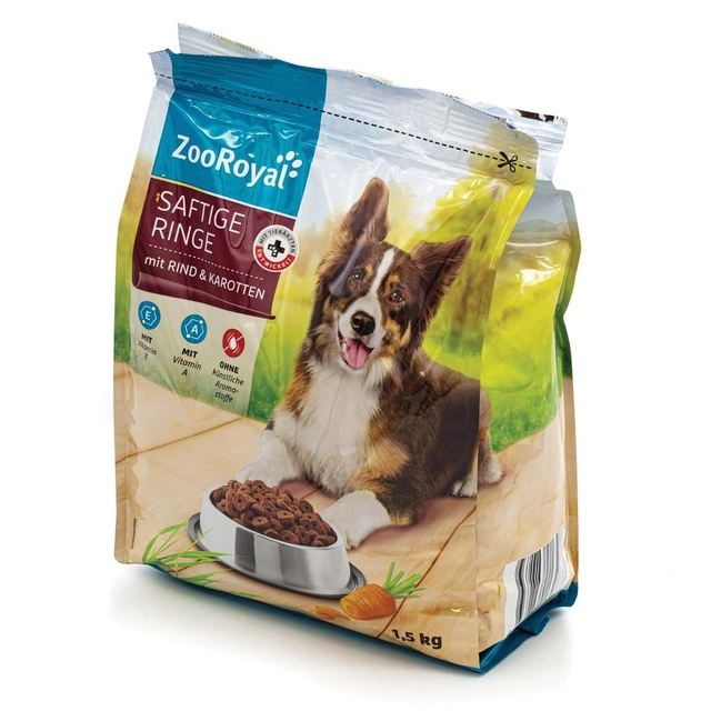 Adult dog food with beef and carrots ZOOROYAL, 1.5 kg