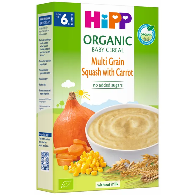 Ekologiška įvairių grūdų košė su moliūgu HIPP, 200 g