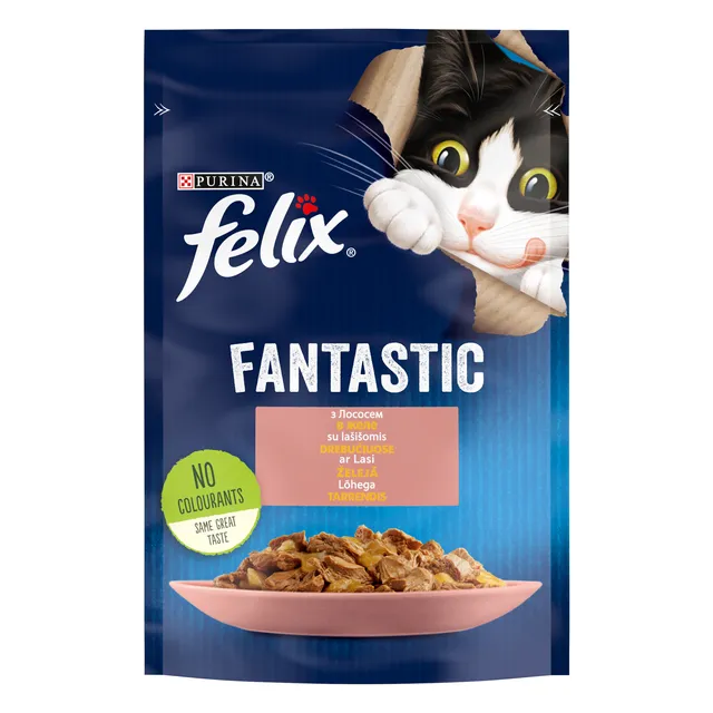 Консервы для кошек с лососем FELIX FANTASTIC, 85 г
