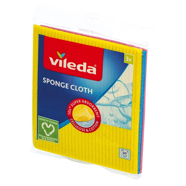 Drėgnos šluostės - kempinės VILEDA EXTRA, 3 vnt.