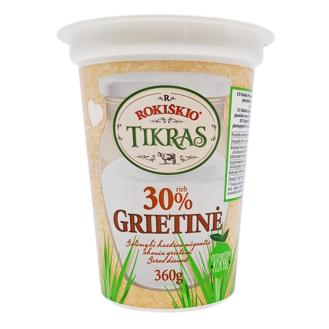 Grietinė TIKRAS, 30% rieb., 360 g