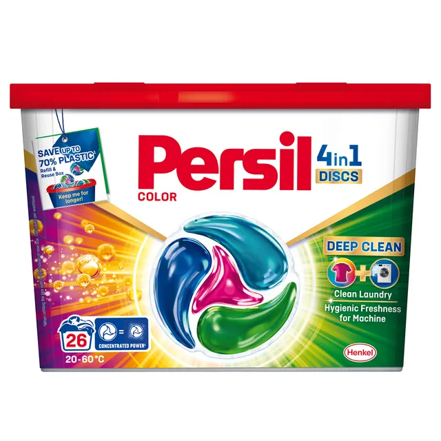 Skalbimo kapsulės PERSIL DISCS COLOR, 26 skalbimų