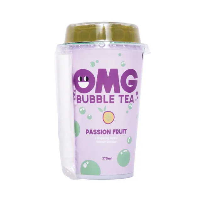 Arbatos gėrimas pasiflorų skonio su obuolių burbuliukais OMG, 270 ml