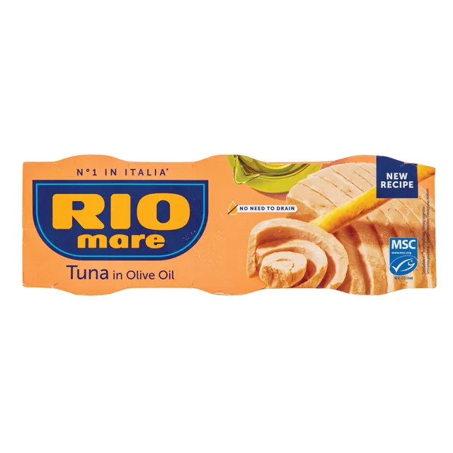 Tuno pjausnys alyvuogių aliejuje RIO MARE, 3x65g