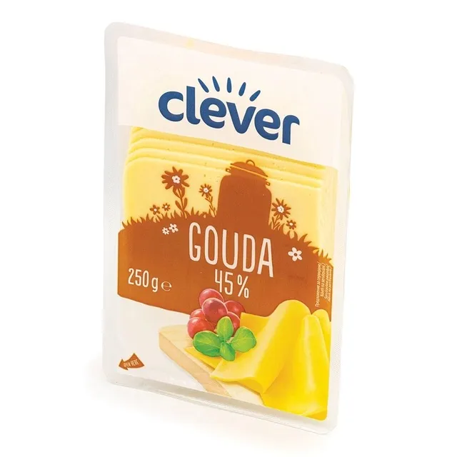 Sūris riekutėmis CLEVER GOUDA, 45% rieb., 250 g
