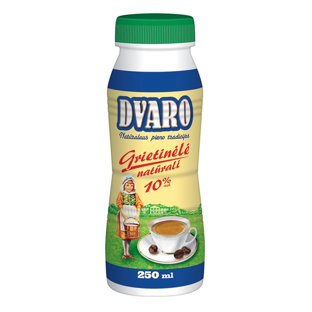 Натуральные сливки DVARO, 10% жира, 250 мл