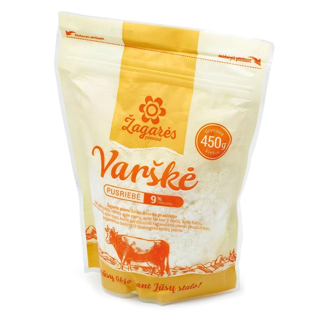 Varškė ŽAGARĖS, 9% rieb., 450 g