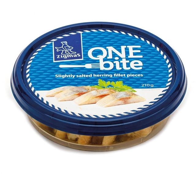 Silpnai sūdyta silkių filė gabaliukai aliejuje ONE BITE, 210 g