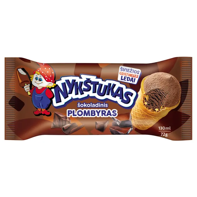 Šokoladinis plombyras vafliniame puodelyje NYKŠTUKAS, 130 ml