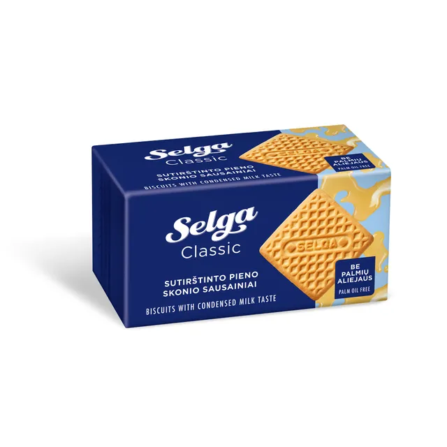 Sutirštinto pieno skonio sausainiai SELGA, 180 g
