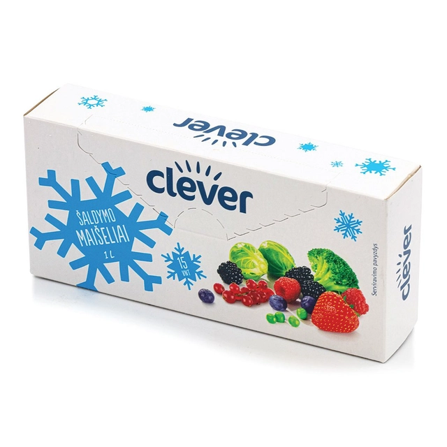 Maišeliai maisto produktų šaldymui CLEVER 1 L, 15 vnt.