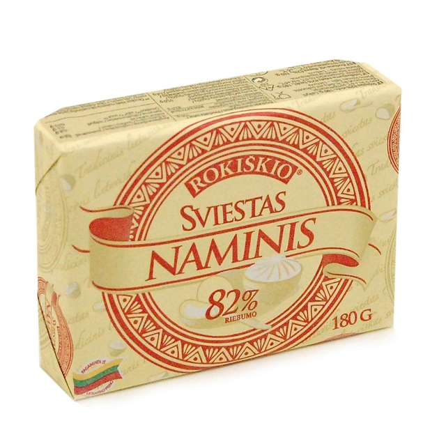 Sviestas ROKIŠKIO NAMINIS, 82% rieb., 180 g