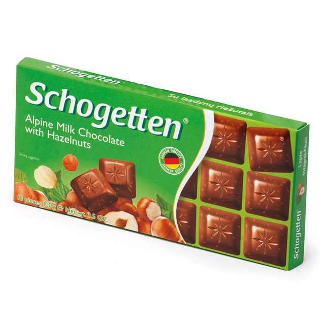 Pieninis šokoladas su lazdynų riešutais SCHOGETTEN NUTS, 100 g