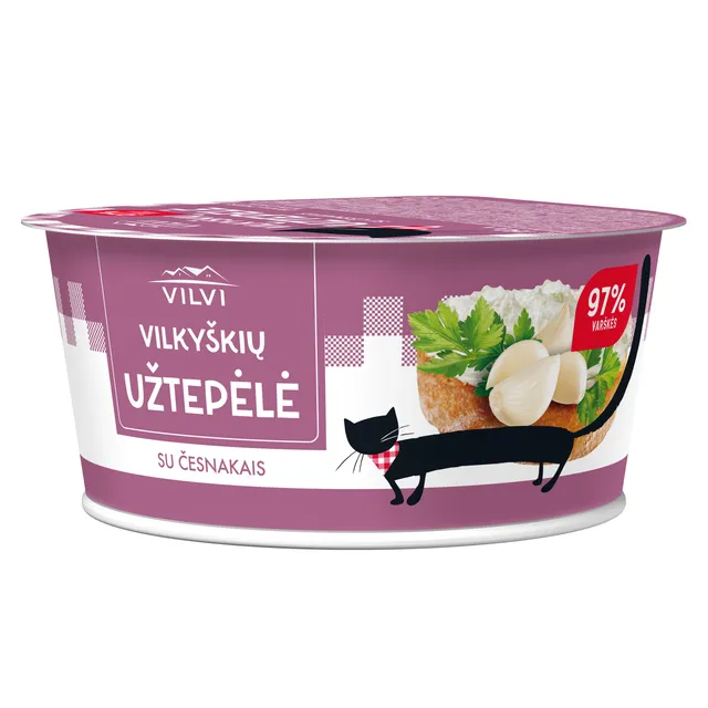 Творожный намазка с чесноком VILKYŠKIŲ, 18,5% жира, 150 г