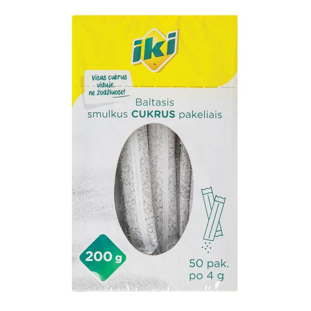 Baltas, smulkus cukrus IKI, 50 x 4 g