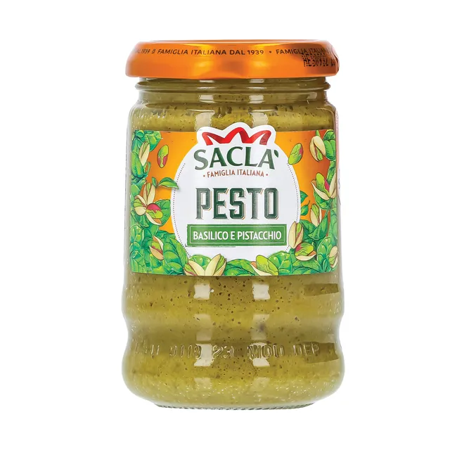 Bazilikų ir pistacijų pesto padažas SACLA, 190 g