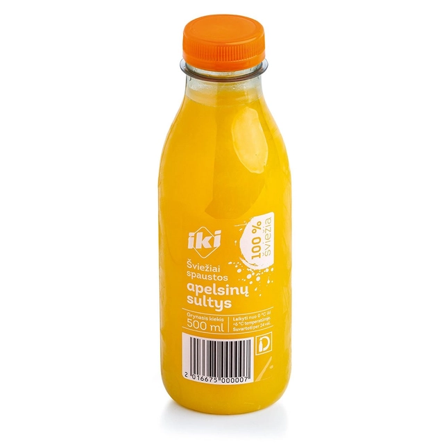 Šviežiai spaustos apelsinų sultys, 500 ml