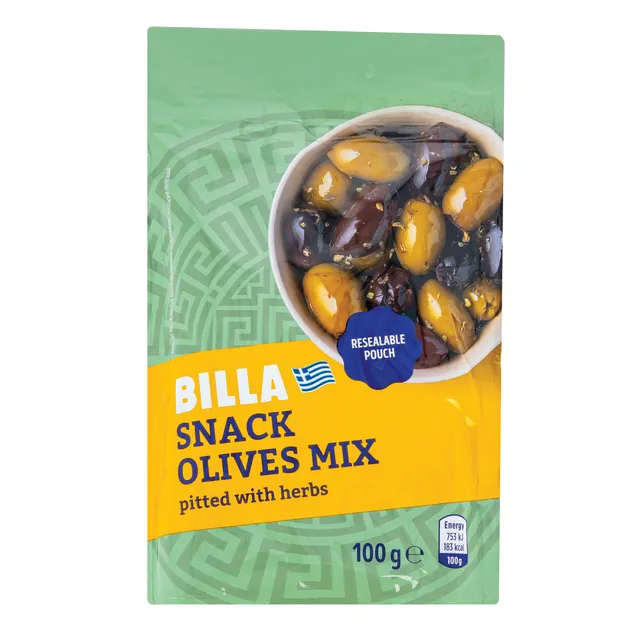Alyvuogių užkandžių rinkinys BILLA, 100 g