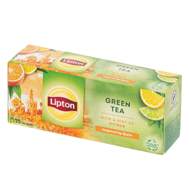Žalioji arbata su citrusinių vaisių aromatu LIPTON, 25 vnt.