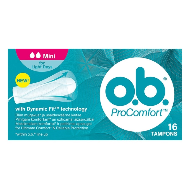 Higieniniai tamponai O.B. PRO COMFORT MINI, 16 vnt.