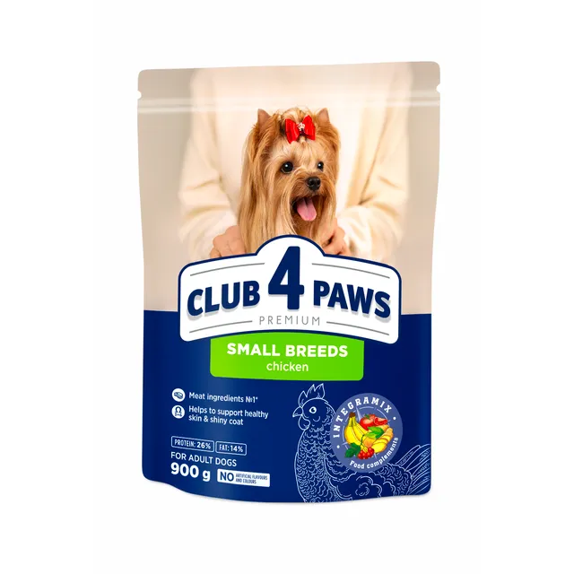 Pašaras šunim vištiena sausais CLUB 4 PAWS, 900 g