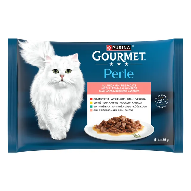 Jautienos konservai katėms GOURMET PERLE, 4x85 g