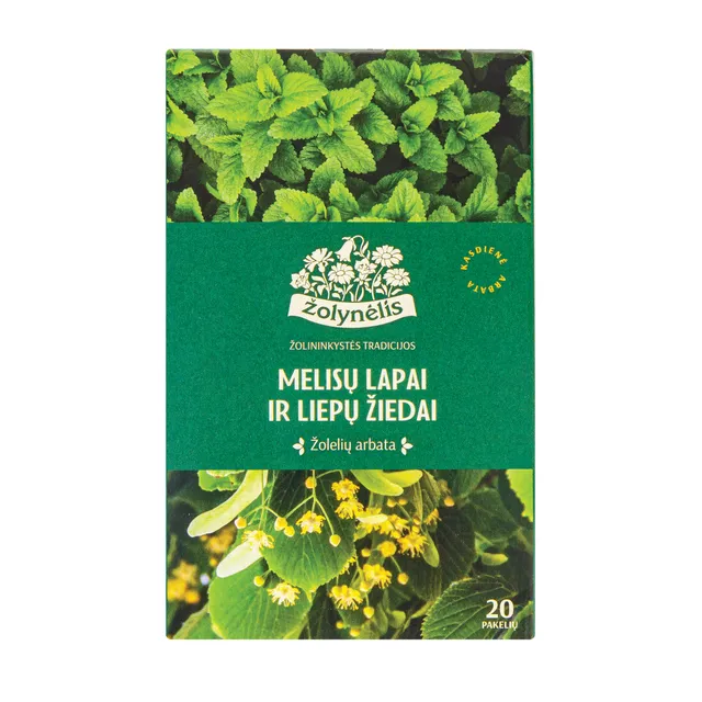 Herbal Tea with Lemon Balm Leaves and Linden Flowers ŽOLYNĖLIS, 24 g