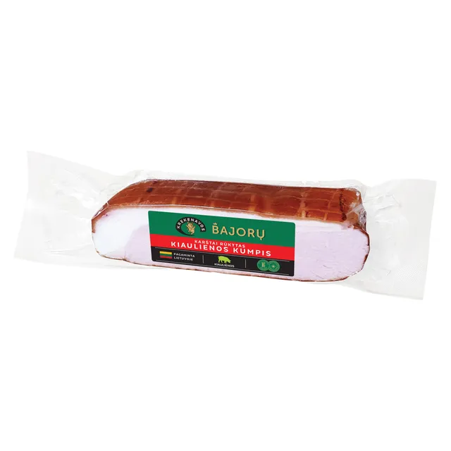 Karštai rūkytas Bajorų kiaulienos kumpis vakuume