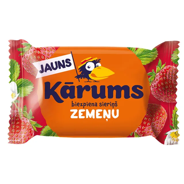 Braškinis varškės sūrelis KARUMS su braškių skonio glaistu, 45 g