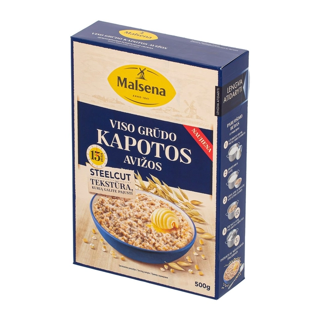 Viso grūdo kapotos avižos MALSENA, 500 g