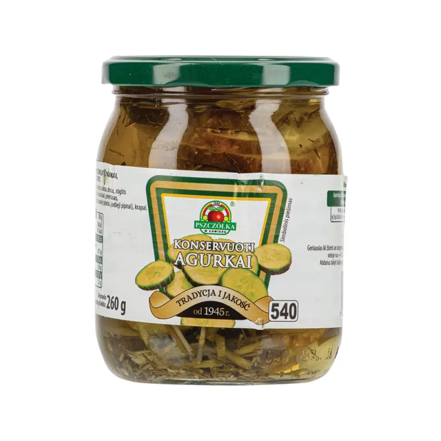 Konservuoti agurkai pjaustyti griežinėliais PSZCZOLKA, 540 ml