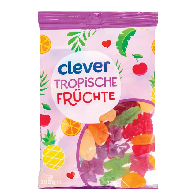 Guminukai tropiniai vaisiai CLEVER, 300 g