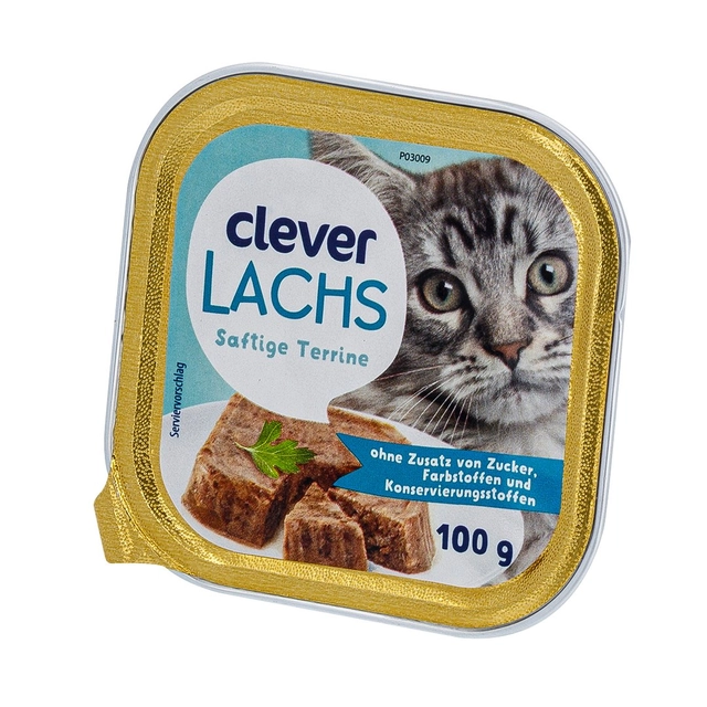 Complete dry adult cat food with salmon CLEVER, 100 g Lachs