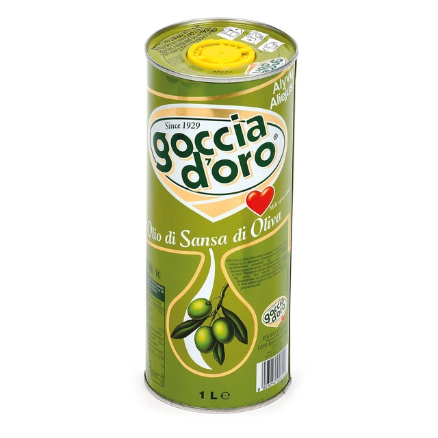 Alyvuogių išspaudų aliejus GOCCIA D'ORO (skardinėje), 1 l