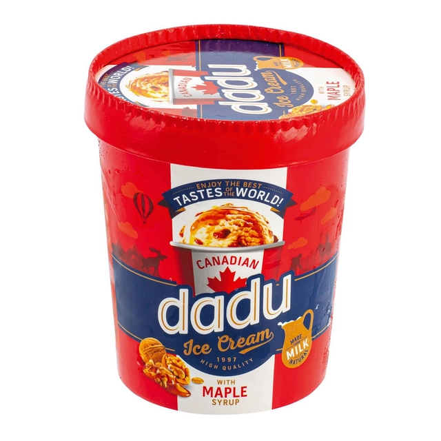 Съедобное мороженое со вкусом ванили DADU с кленовым сиропом и грецкими орехами, 400 мл
