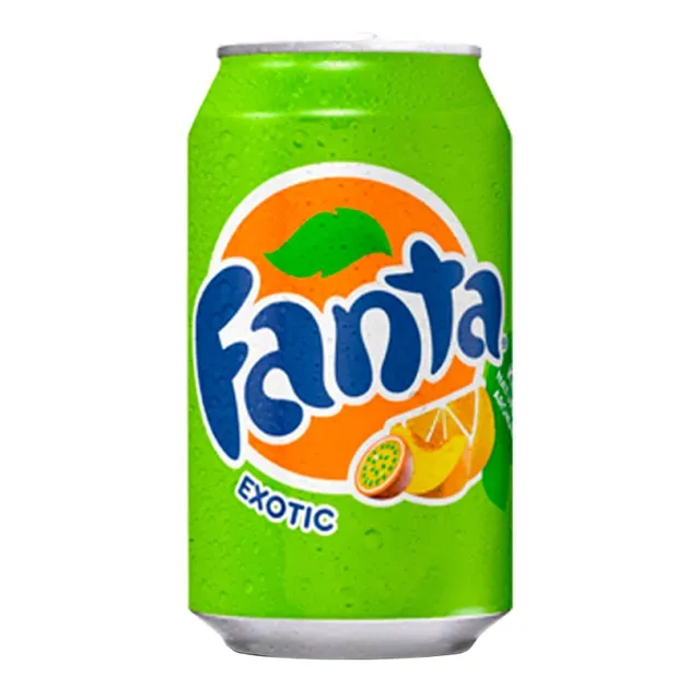 Egzotinių vaisių skonio gazuotas gaivusis gėrimas FANTA EXOTIC, 330 ml