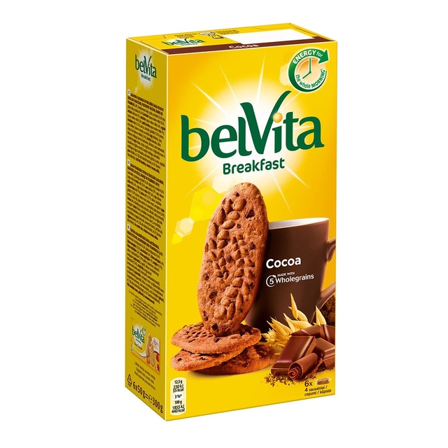 Cocoa cookies with chocolate chips BELVITA COCOA, 300 g