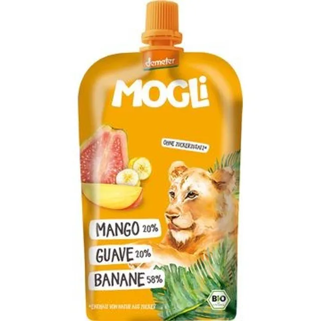 Bananų, gvajavų, mangų tyrelė, biodinaminė MOGLI, 100 g